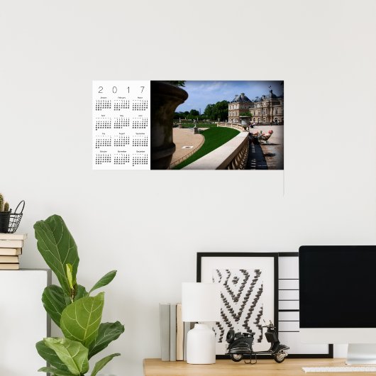 Affiche de calendrier d'avril à Paris 30 2017 (Bureau à domicile)