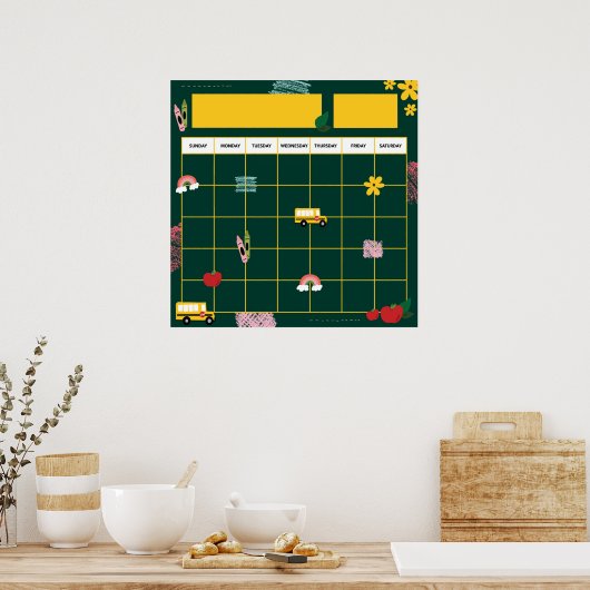 Affiche de calendrier de classe de professeur de m (Cuisine)