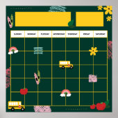 Affiche de calendrier de classe pour enseignant de (Devant)