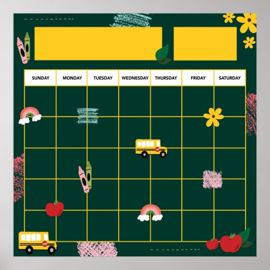 Affiche de calendrier de classeur de professeur de (Devant)