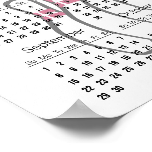 Affiche de calendrier de conception de quilles 202 (Coin)