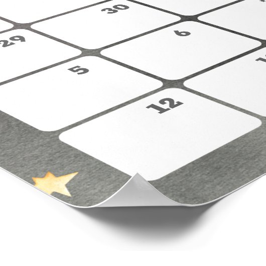 Affiche de calendrier de date prévue d'astronaute (Coin)