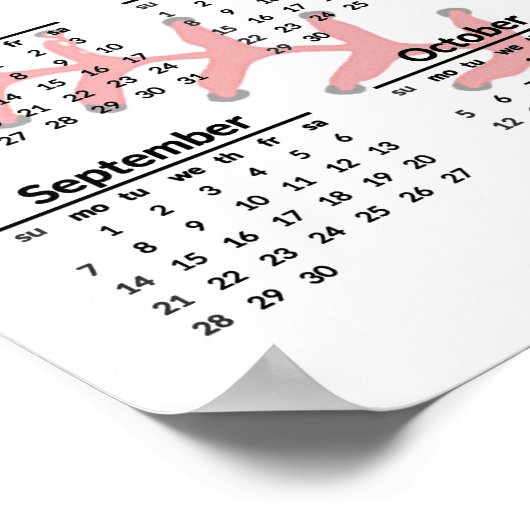 Affiche de calendrier de design de baseball 2025 (Coin)