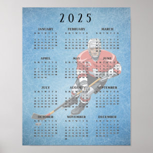 Affiche de calendrier de design de hockey sur glac