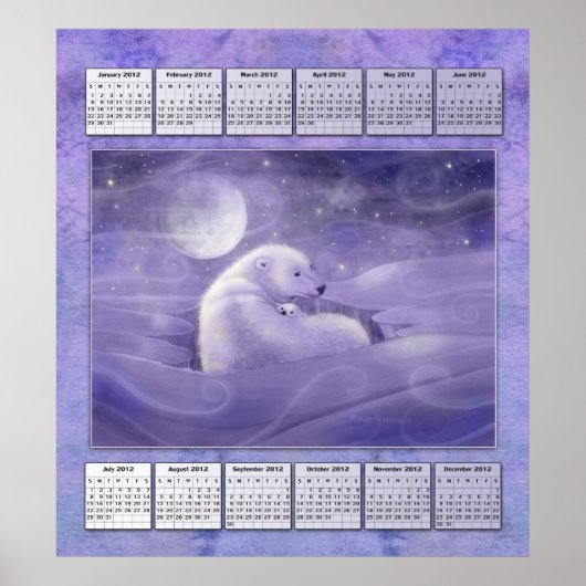 Affiche de calendrier de l'année 2012 de l'ours po (Devant)