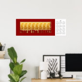Affiche de calendrier de l'année du singe 2016 (Bureau à domicile)