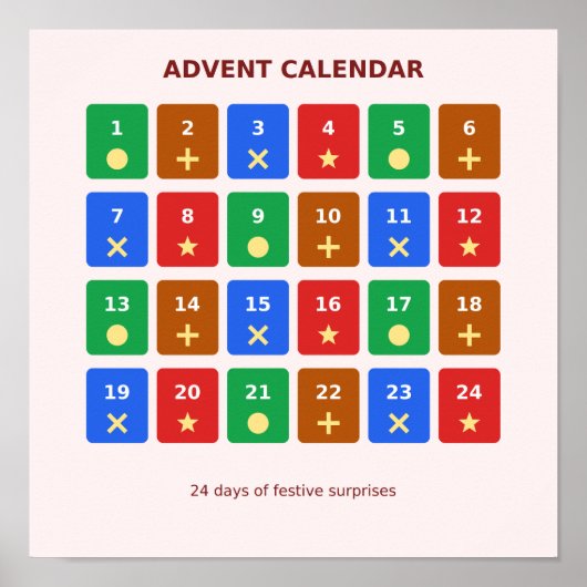 Affiche de calendrier de l'Avent de Noël (Devant)
