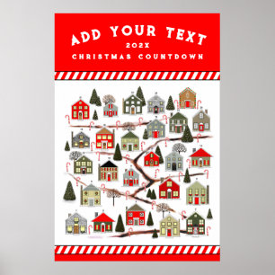 Affiche de calendrier de l'Avent de Noël