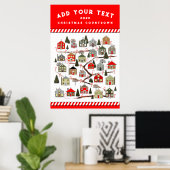 Affiche de calendrier de l'Avent de Noël personnal (Bureau à domicile)