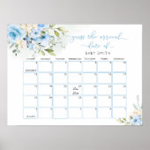 Affiche de calendrier devinez la date prévue à mot (Devant)