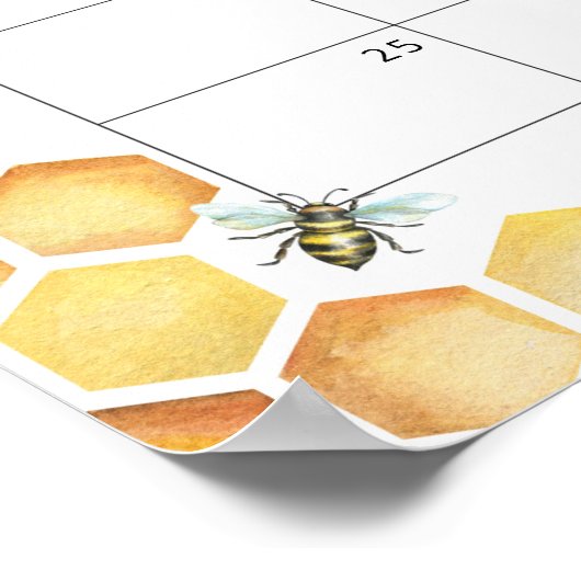 Affiche de calendrier devinez la date prévue abeil (Coin)