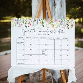 Affiche de calendrier devinez la date prévue Fleur