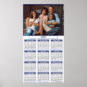 AFFICHE DE CALENDRIER FAMILLE OBAMA - Personnalisé