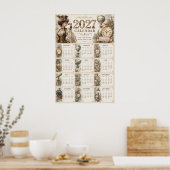Affiche de calendrier mural Steampunk 2027 (Cuisine)