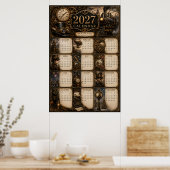 Affiche de calendrier mural Steampunk 2027 (Cuisine)