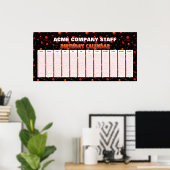 Affiche de calendrier perpétuel d'anniversaire ave (Bureau à domicile)