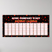 Affiche de calendrier perpétuel d'anniversaire de (Devant)