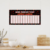 Affiche de calendrier perpétuel d'anniversaire de  (Cuisine)