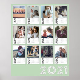 Affiche de calendrier photo en collage moderne pou