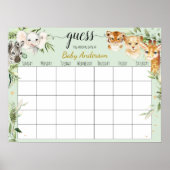 Affiche de calendrier pour deviner la date prévue  (Devant)