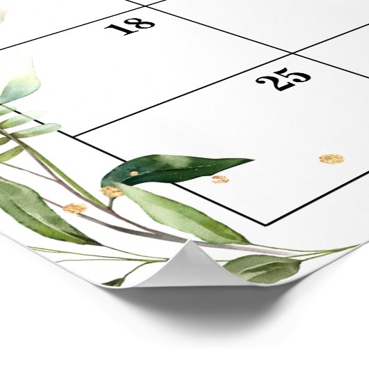 Affiche de calendrier pour deviner la date prévue  (Coin)