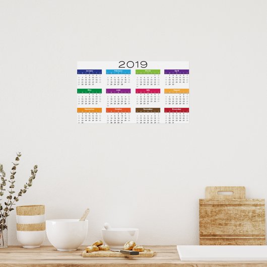 Affiche de calendrier tendance 2019 (Cuisine)