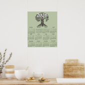 Affiche de calendrier une page Reading Tree 2026 (Cuisine)