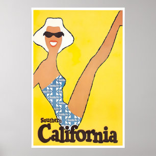 Affiche de Californie Art de voyage en Californie 