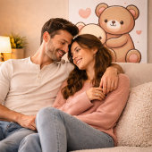 Affiche de câlin d'ours mignon