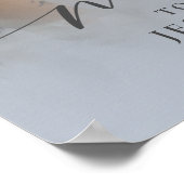 Affiche de calligraphie photo moderne bleu poussié (Coin)