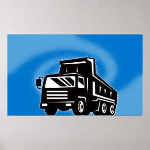 affiche de camion de camion à benne basculante de