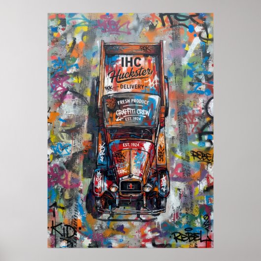 Affiche de camion de nourriture graffiti Art de ru (Devant)