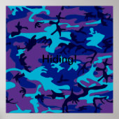 Affiche de camouflage bleu foncé et violet (Devant)
