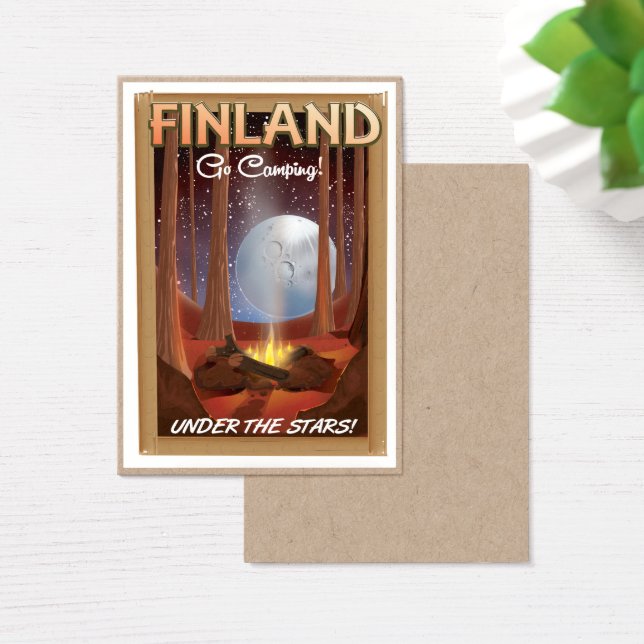 Affiche de camping en Finlande sous les étoiles (Bureau)