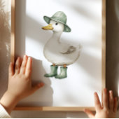 Affiche de canard en bottes vert sauge Décoration