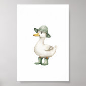 Affiche de canard en bottes vert sauge Décoration (Devant)