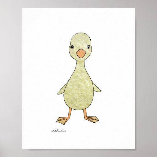 Affiche de canard Mignon ferme bébé animal oiseau (Devant)