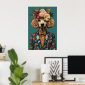 Affiche de caniche en costume, Portrait de caniche (Bureau à domicile)