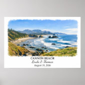 Affiche de Cannon Beach Oregon, Aquarelle, Sur mes (Devant)