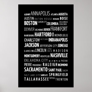 Affiche de capitales des USA