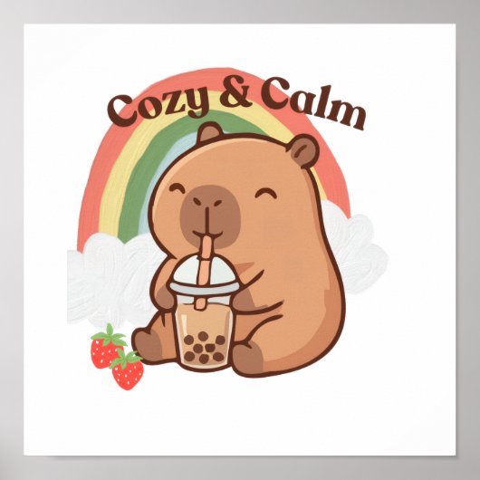 Affiche de capybara mignon pour salon (Devant)