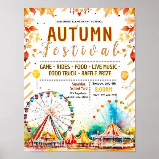 Affiche de carnaval d'automne modifiable (Devant)