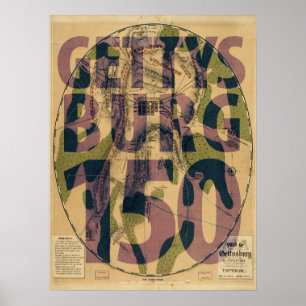 Affiche de carte d'anniversaire de Gettysburg