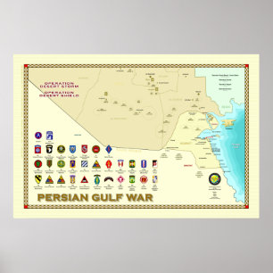 Affiche de carte de Guerre du Golfe Persique