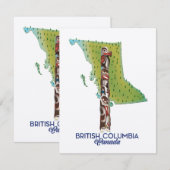 Affiche de carte de la Colombie-Britannique Canada (Devant / Derrière)