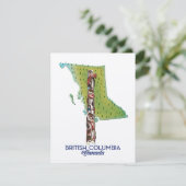 Affiche de carte de la Colombie-Britannique Canada (Debout devant)