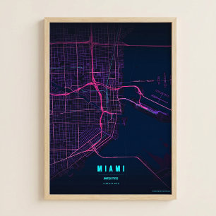 Affiche de carte de la ville de Floride impression