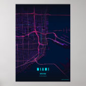 Affiche de carte de la ville de Floride impression (Devant)