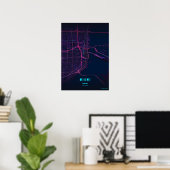 Affiche de carte de la ville de Floride impression (Bureau à domicile)
