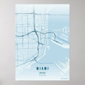 Affiche de carte de la ville de Floride Miami Ocea (Devant)
